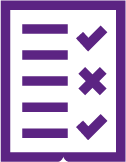 Line art icon of a checklist, Questionnaires, Progress-AD Study, early Alzheimer's disease.